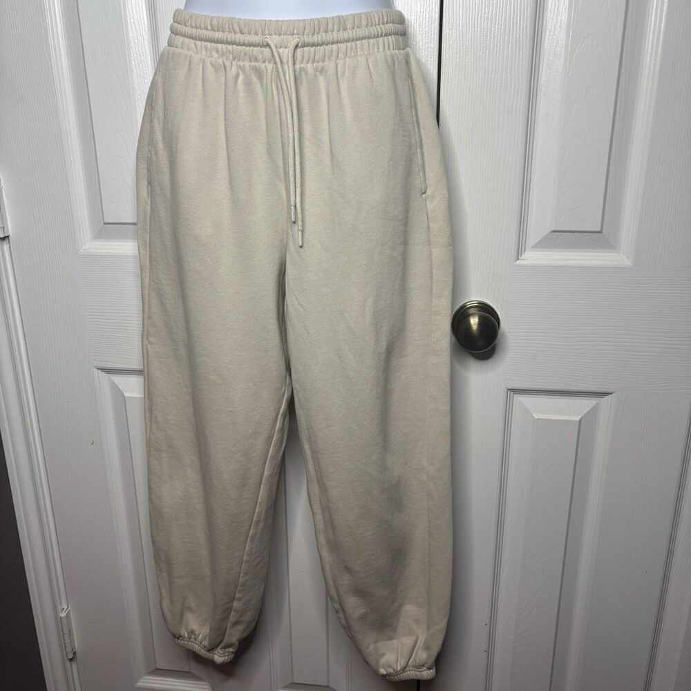 Small Old Navy SoComfy Beige Jogger Sweatpants Drawstring Cozy Lounge